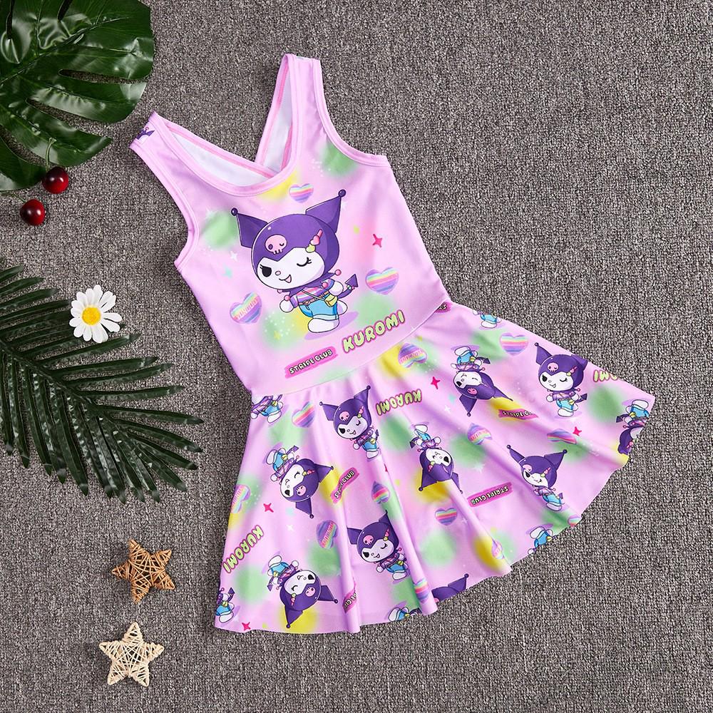 

2024 Девочки Мультяшный Купальник Юбка Комплект с Плавками 2XL (120-130cm)