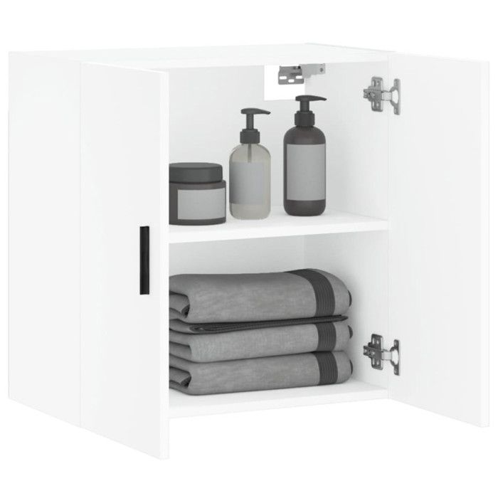 VidaXL Armoire Murale, Placard Suspendu avec Rangement, Meuble Flottant de Salon Salle de Séjour Intérieur, Moderne, Blanc 829980