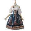 Justerbar stroppkjole Elegant Lolita Princess Style A-linjekjole med blonde blomstertrykk Off Shoulder Design for kvinner