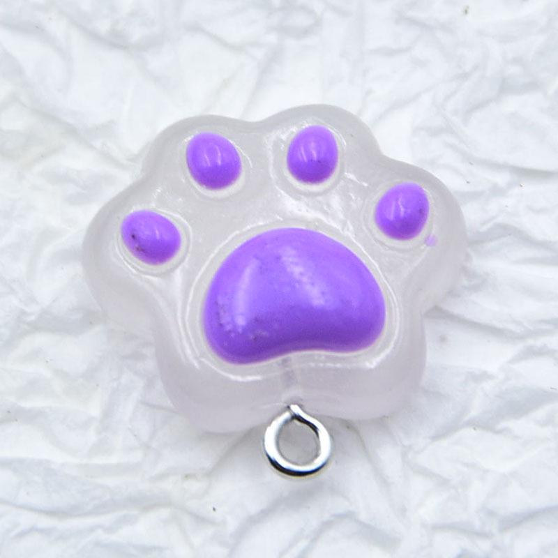 Luminous Resin Kitten Paw Pendant Charm Jewelry Accessory