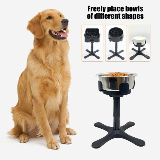 Erhöhter Hundenapfständer, 3 Höhen verstellbarer Futterständer für Haustiere, um 15 Grad geneigter, erhöhter Hundenapfhalter für mittelgroße und große Rassen