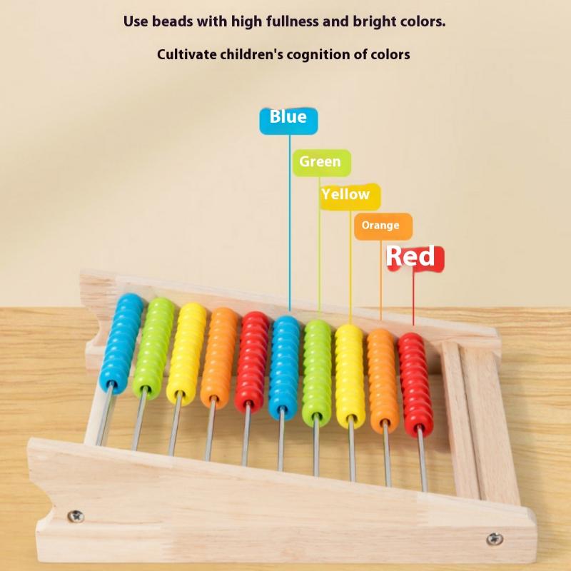 1 Set Number Alphabet Card Preschool Math Learning Wooden Educational Math 10-Row Counting Toy 100 Beads With Counting Sticks