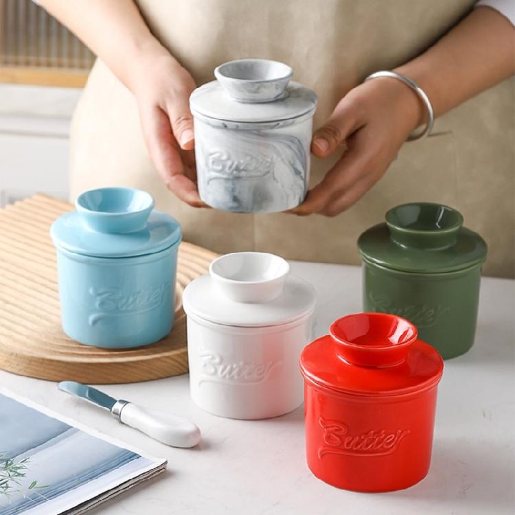 Ceramic Butter Storage Pot Butter Canister With Seal Lid Ensures Freshness Perfect For Cooking Enthusiasts