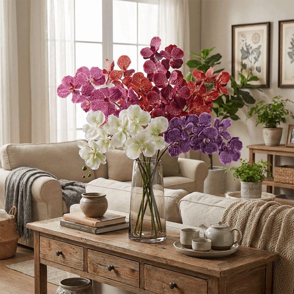 Plastic Phalaenopsis Branch Moisturizing Real Touch Orchids Simulation Flower  Office Decor