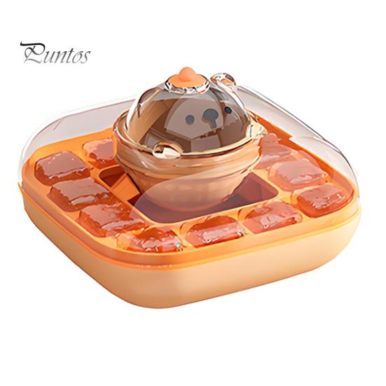 

Ice Mold with Lid Easy-Release Touch-Free Ice Hockey Puck Maker for Freezer BPA-Free Stackable Ice Trays for Drinks Coffee Cocktail помаранчевий