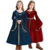 Robe médiévale pour enfant avec coiffe, Vêtements médiévaux pour enfants à manches trompette, Costume Cosplay Halloween pour Fille