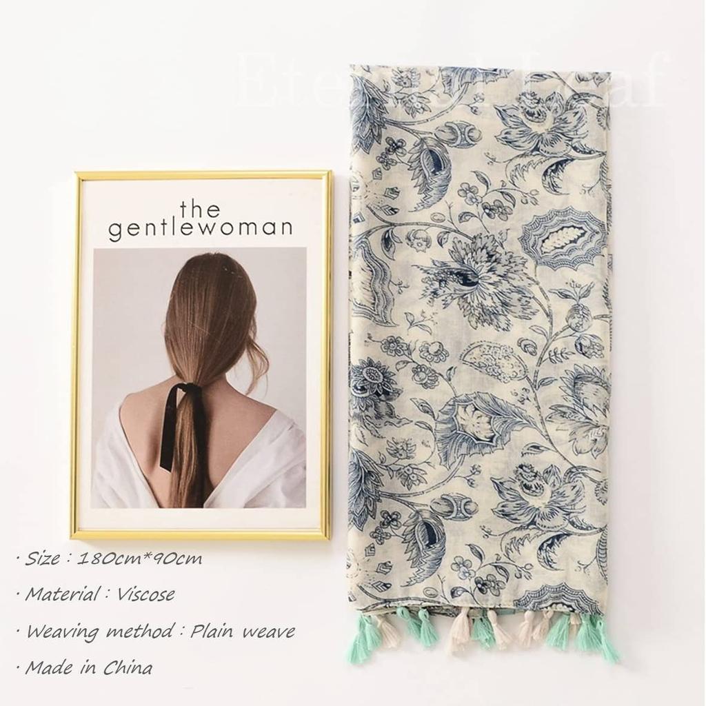 Large Scarf with Tassels for Sun UV UV Protection FT34509 Leaf [Eternal Leaf] Women, Gauze-like Shawl, Protection, Protection, (03. Green)