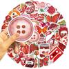 50/100PCS Cartoon Cherry Downtown Stickers Decorative Guitar Notebook Luggage DIY Waterproof