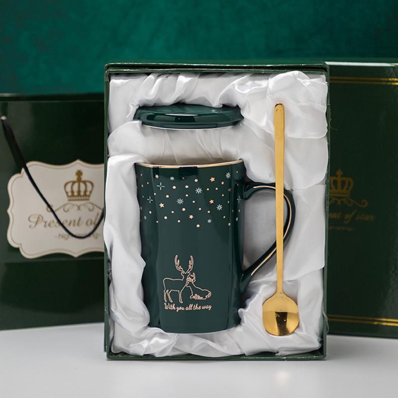 Ceramic Mug with Gold Rim, Tea Strainer, and Lid - Perfect Business Gift for Men and Women.