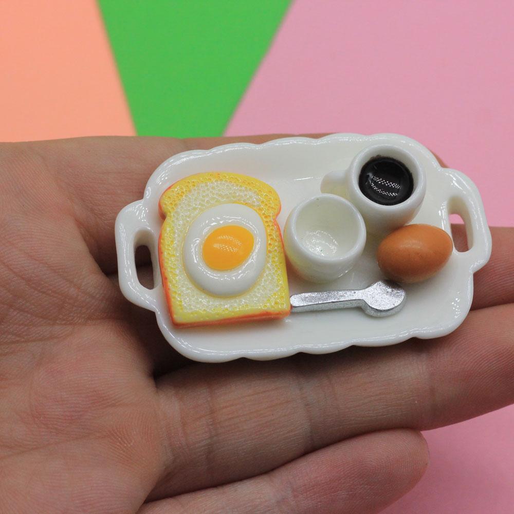 1/12 Doll House Food Kitchen Accessories Delicious Breakfast Bread Pizza Drinks Set for Kids Play Toys