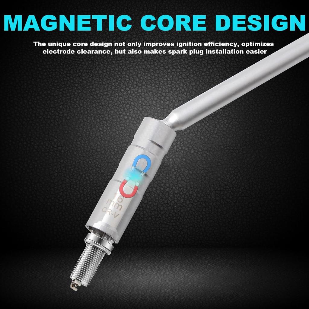 5/8 Spark Plug Socket Set, 16Mm Spark Plug Socket Magnetic 12-Point, 3/8 Extension 360 Degree Swivel Total Length 11.5 Inch, Automotive Replacement