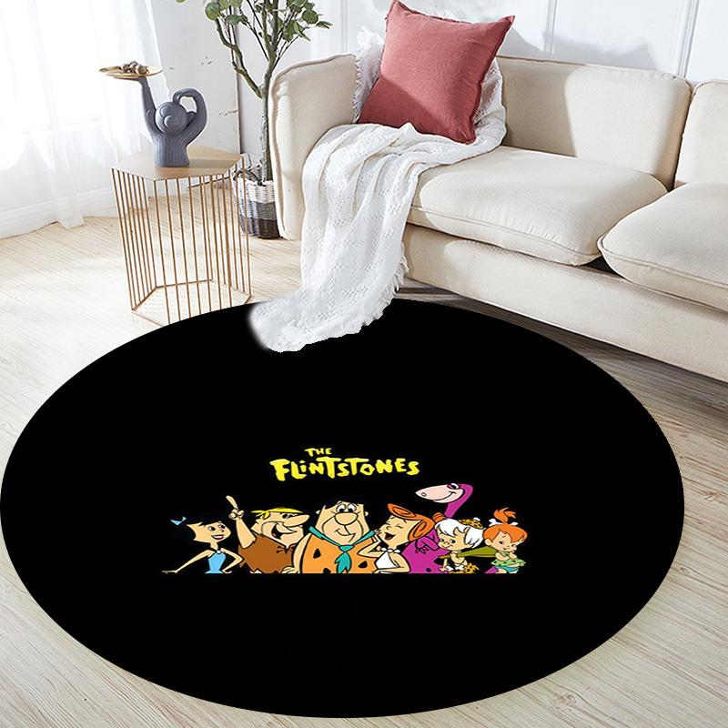 The Flintstones2 Round Area Rug,Carpet Rug for Living Room Bedroom Sofa Playroom Decor,Non-slip Floor Mat