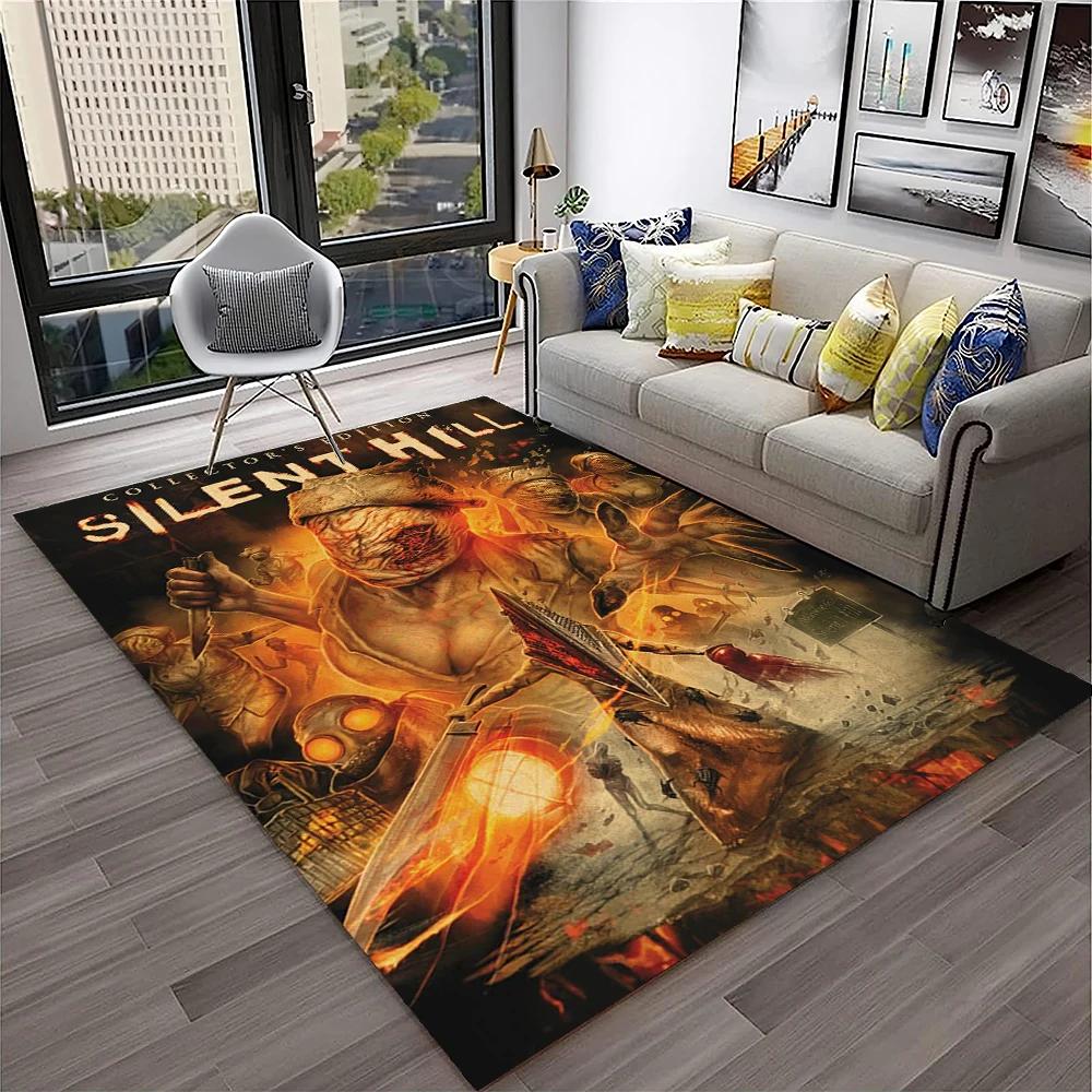 3D Silent Hill Horror Movie Game Carpet Rug for Home Living Room Bedroom Sofa Playroom Doormat Decor,Area Rug Non-slip Floor Mat