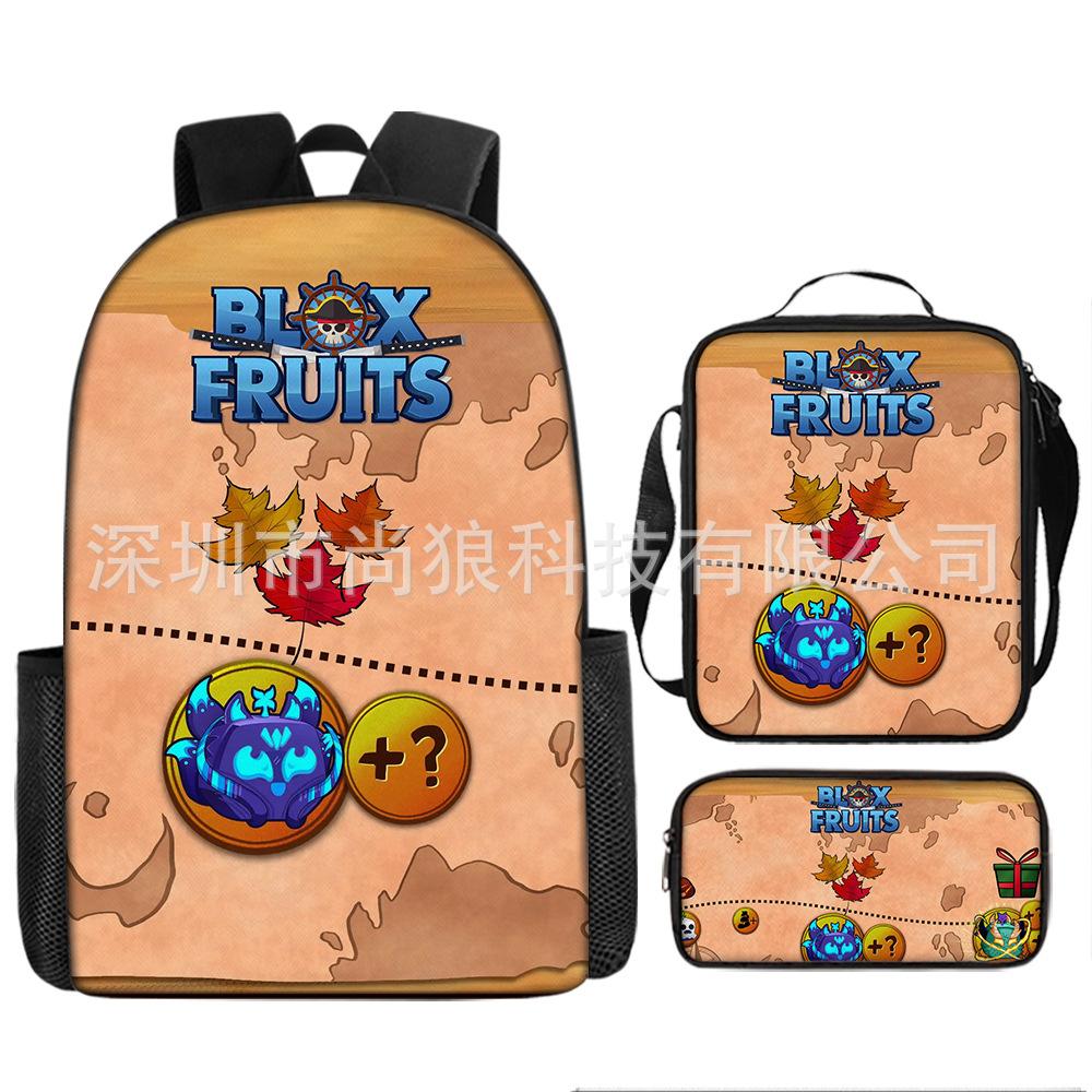 Large Capacity Schoolbag with Shoulder Strap; Student Three-piece Pencil Case Set