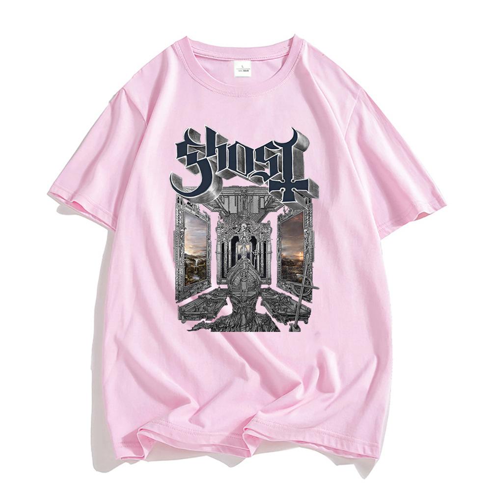 Baumwolle Sommer Herren T-Shirts Ghost Band Skeletá Satanized Album T-Shirt Heavy Metal Mode Druck T-Shirt Unisex Streetwear