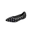 Flat shoes are new comfortable knitted fabrics, thin super soft shallow mouth pointed soft sole polka dot single shoes
