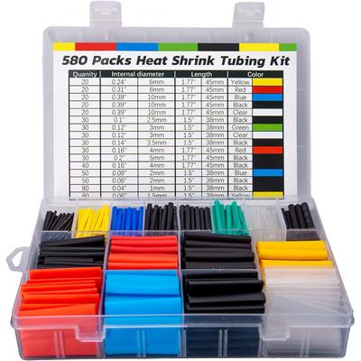 580/560Pcs Heat Shrink Tubing Kit EVA Material In 6 Colors 11 Sizes - Ideal for Electrical Insulation, Repairs, and Wire Conne