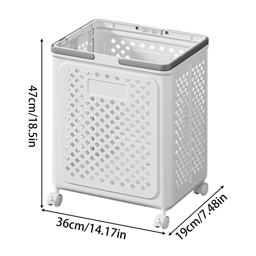 Clothes Hamper With Wheels Foldable Wheeled Laundry Basket 36x47cm/14x18 Inches Large Clothes Hamper Wheeled Laundry Basket For
