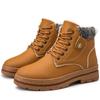 Men's All-match Geniune Leather Outdoor Ankle Boots Winter Warm Soft Plush Lining Snow Boots
