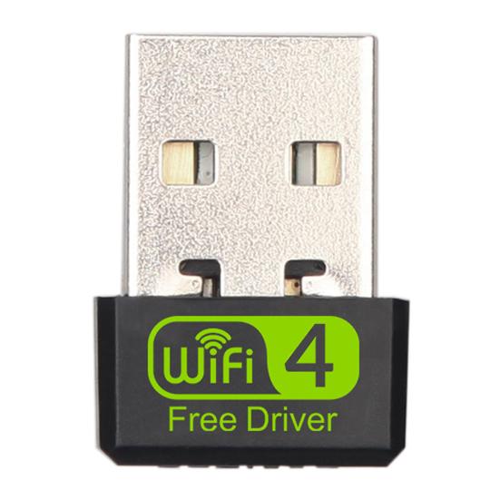 

USB 2.0 Wi-Fi Receiver Transmitter 150Mbps 2.4GHz Anti-interference Wi-Fi Coverage Free Driver Wireless Signal Receiver Mini Network Card for Laptop чорний
