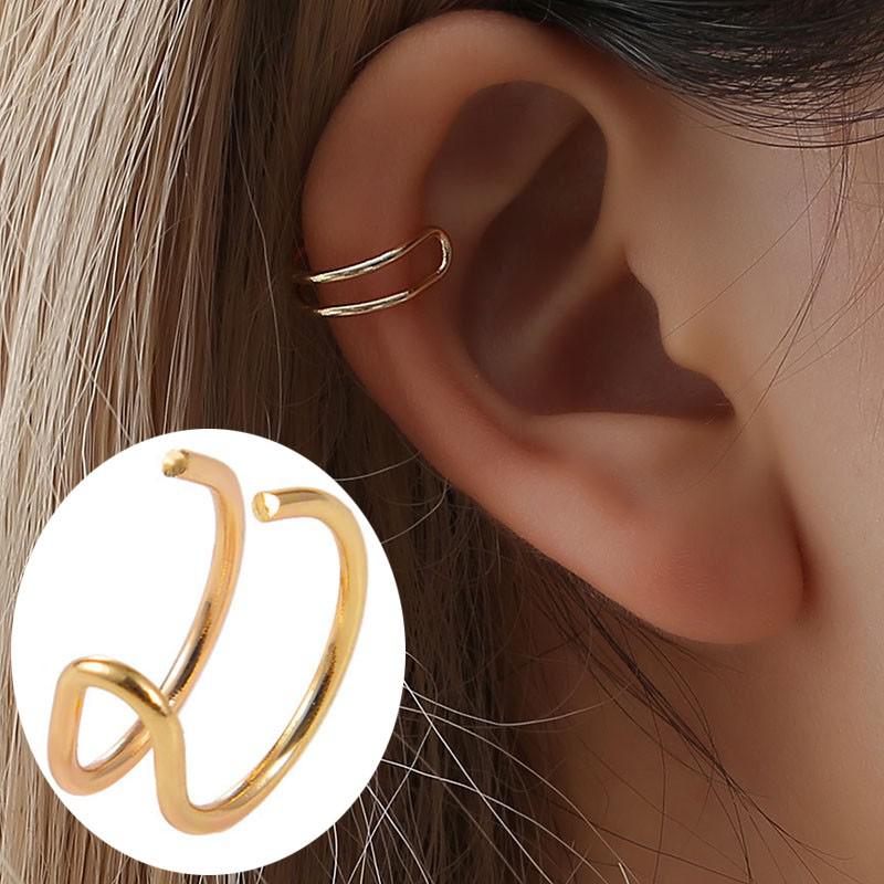 Korean Crystal Clip Earrings For Women Zircon Earing Without Hole Jewelry Fake Earrings Single Ear Bone Clip Earings Ear Cuffs