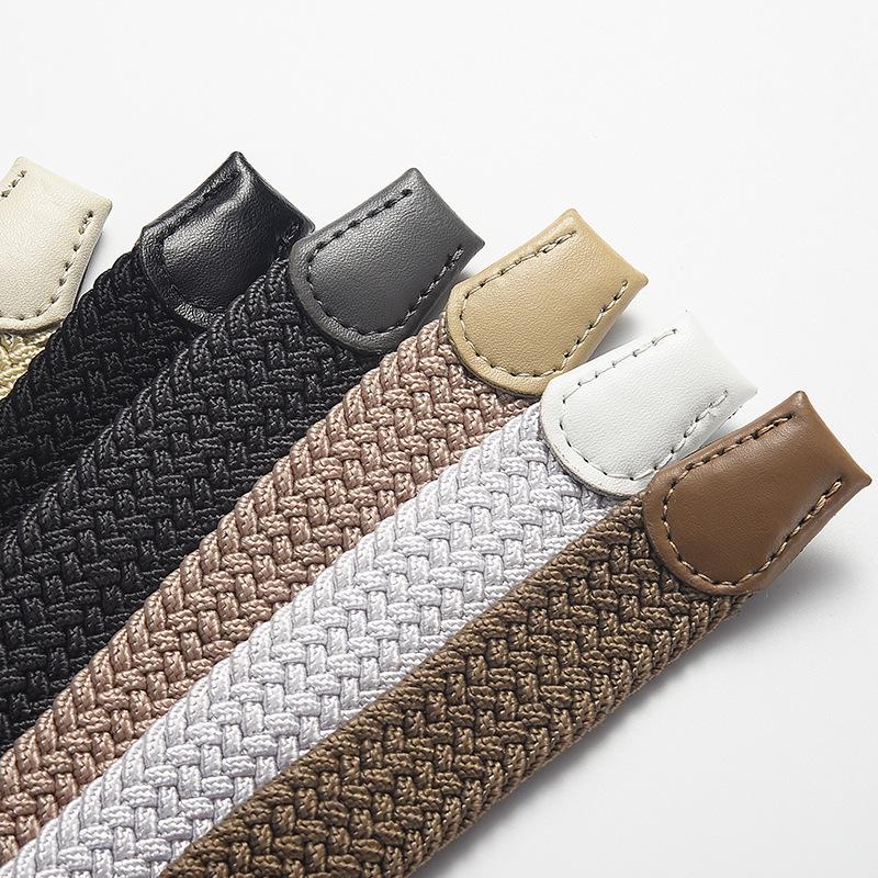 Unisex Elastic Stretch Canvas Belt - Korean Style Versatile Woven Waist Belt for Men and Women