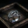 European & American Fashion Retro Smile Face Multi-layer Open Silver Ring - Trendy Korean Punk Simple Design for Women
