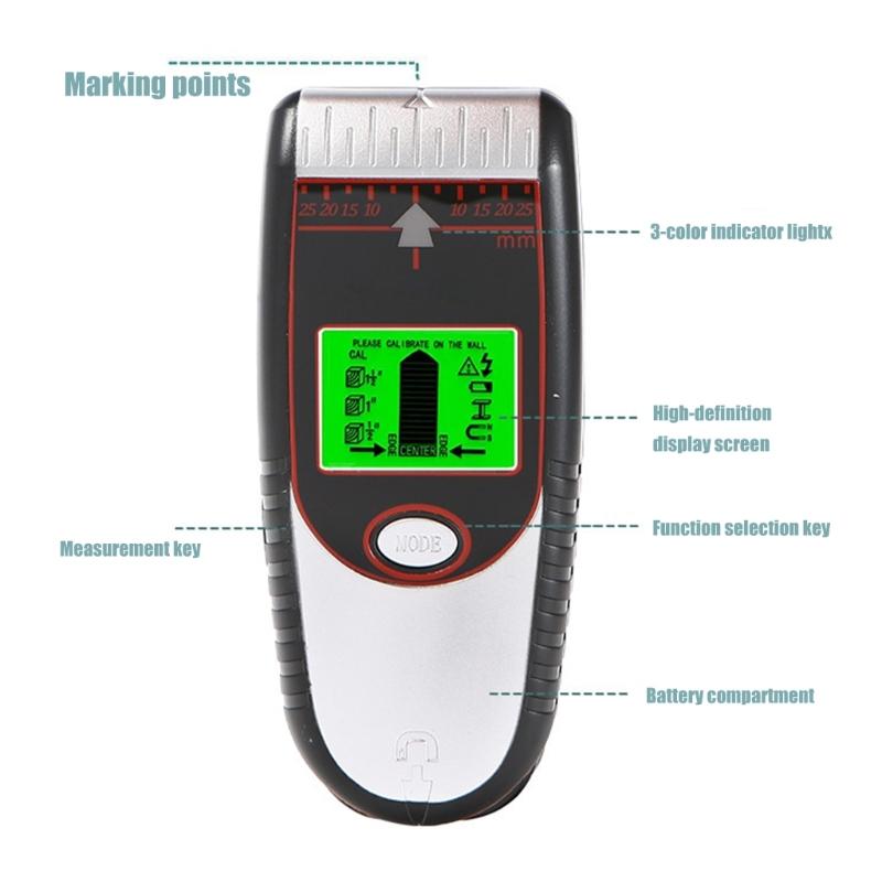 Handheld Multifunction Wall Scanner Detects Metal Wood And Wire For Home Renovations And Construction Projects
