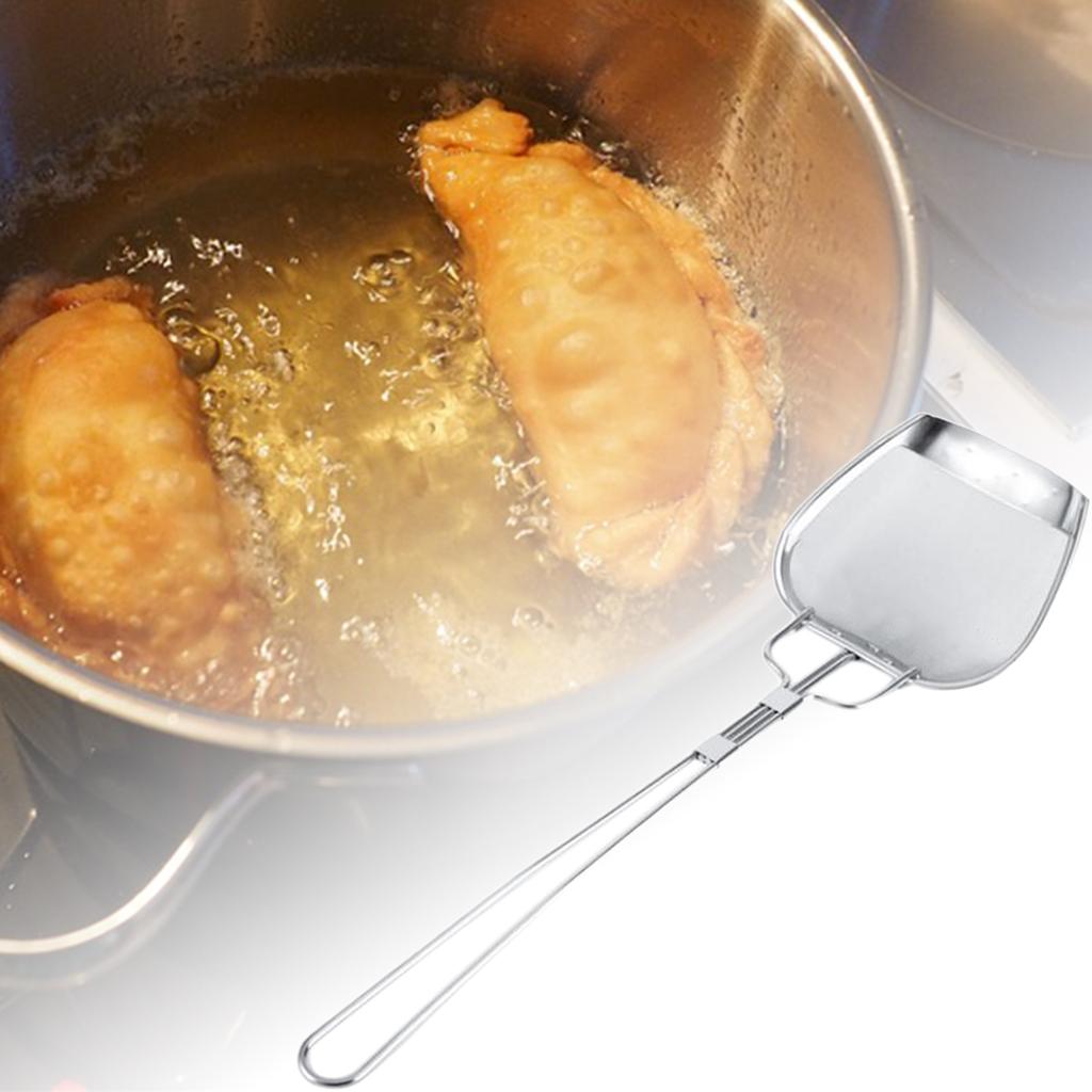 Silver Long Fat Skimmer With Fine Mesh Kitchen Essential For Mess-free Cooking Experience Wire Spoon Rust Strainer for