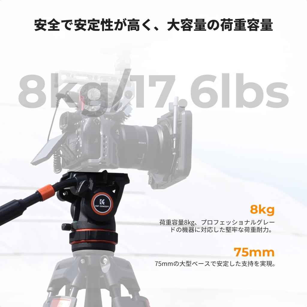 Concept BV50 Professional Hydraulic Head for Lightweight Fluid Video Silky Smooth and Stable Tripod Head Maximum Load Net Weight Pan and To Tilt K&F