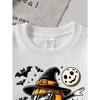 European sizes Girls' Long-Sleeve Crewneck Sweatshirt "Pumpkin Skateboard" Printed Top, Casual for Celebrations & Everyday Wear