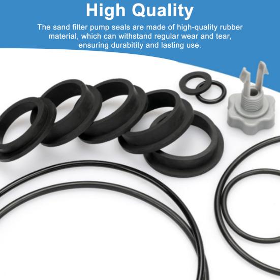 25013 O-Rings Gasket Kit L-Shape O-Rings with Air Release Valve Repair Seals Set Replacement for Pool Sand Filter Pumps