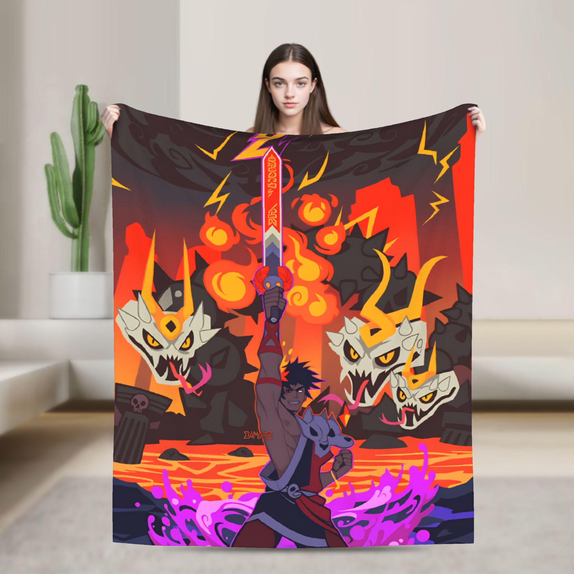 Hades Zagreus Flannel Blanket Soft Warm Throw Blanket for Outdoor Travel Office Novelty Bedspread Sofa Bed Cover 75X95CM