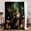6 Styles A Cute Little Donkey Wearing A Flower Crown Print Blanket Home Travel Camping for Adults and Kids Luxury Gifts