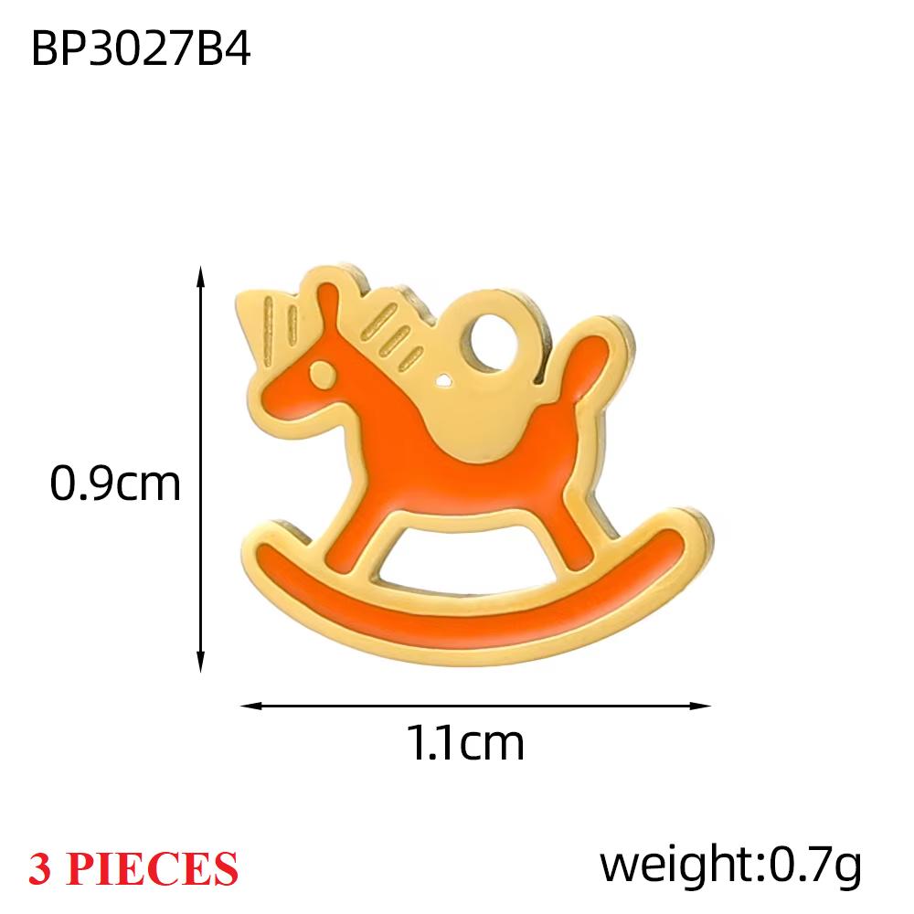 3PCS/LOT CARLIDANA Enamel Turtle Rabbit Bear Charms, Colored Stainless Steel Pendants for Women DIY Necklace Jewelry