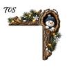 Whimsical Home Entryway Decor Chipmunk Tree Hollow Door Topper, Squirrel Owl Wooden Frame Sign, Decorative Hole Ornament Animals Corner Ornament,
