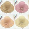 Korean Fashion UV Protection Summer Sun Hat Bowknot Flower Floral Beach Cap Breathable French Style Wide Brim Hat Women