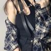 Plaid shirt women's spring and autumn new design sense niche outer wear sunscreen shirt high sense long sleeve top coat