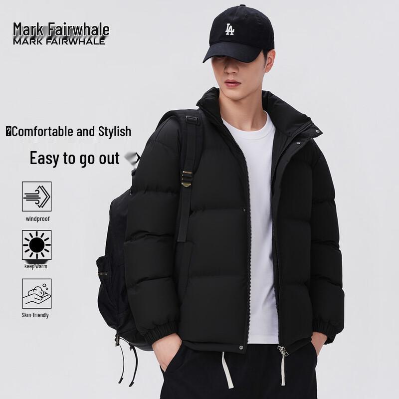 

Mark Fairwhale Men s Casual Stand Collar Padded Jacket L