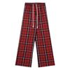 Damen Rote Karomuster Lässige Weitbeinige Hose - Frühjahrskollektion