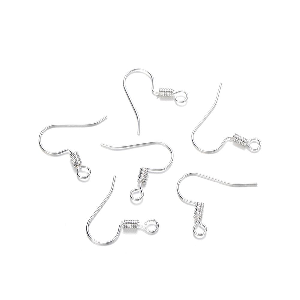 100Pcs 17x18mm Gold Color French Earring Hook Clasps Earwire Iron Earring Fittings for DIY Earring Jewelry Making Accessories 17mm x 18mm серебряный