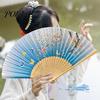 High Gloss Fan Bone Chinese Style Silk Folding with Tassels Elegant Craftsmanship Exquisite Strong And Flexible Bamboo Perfect Party Ornaments Erqing