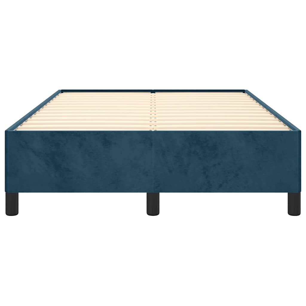 Bed Frame without Mattress Dark Blue 120 x 190 cm Velvet
