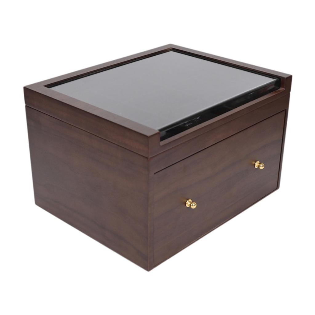 And Practical Wooden Storage Box for Collectible Cards, with Drawer, Case Sports Cards.