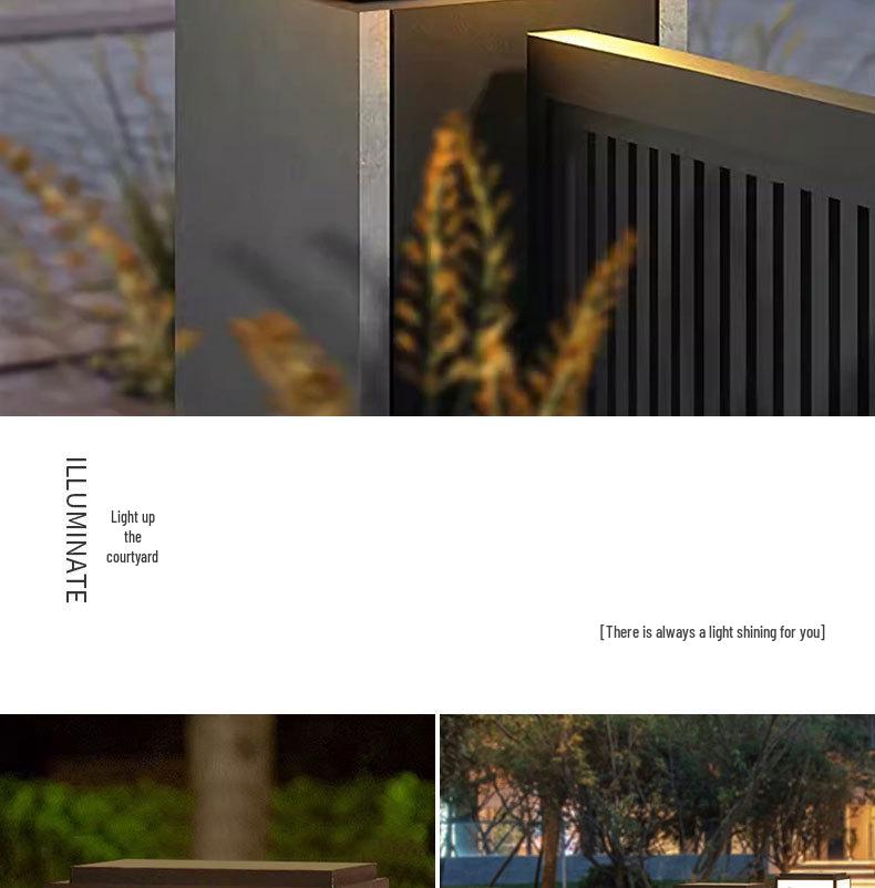 Modern Solar LED Pillar Light for Garden, Courtyard, or Hotel