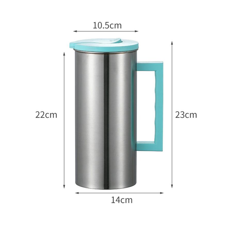 

Кувшин для холодной воды из нержавеющей стали, кувшин для воды с крышкой, контейнер для сока, кувшин для воды, кувшин для холодного чая или кувшин для молока для кофе зелёный