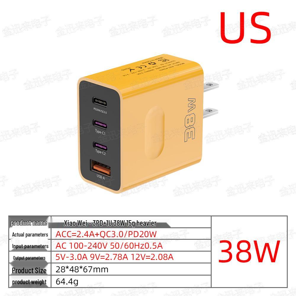 PD 12W USB Multi-Port Fast Charger with EU/US/UK Plugs for Travel