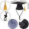 Pet Graduation Caps Black Grad Hat with Yellow Tassel for Dogs Pet Graduation Costume Puppy Dog Cat Holiday Costume Accessories