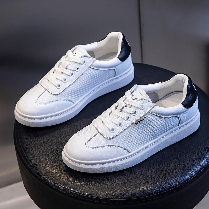 

Женская обувь из коровьей кожи первого слоя 2025 новая весенняя спортивная с мелким вырезом повседневная одинарная обувь женские туфли на плоской подошве белая женская обувь 40 белый