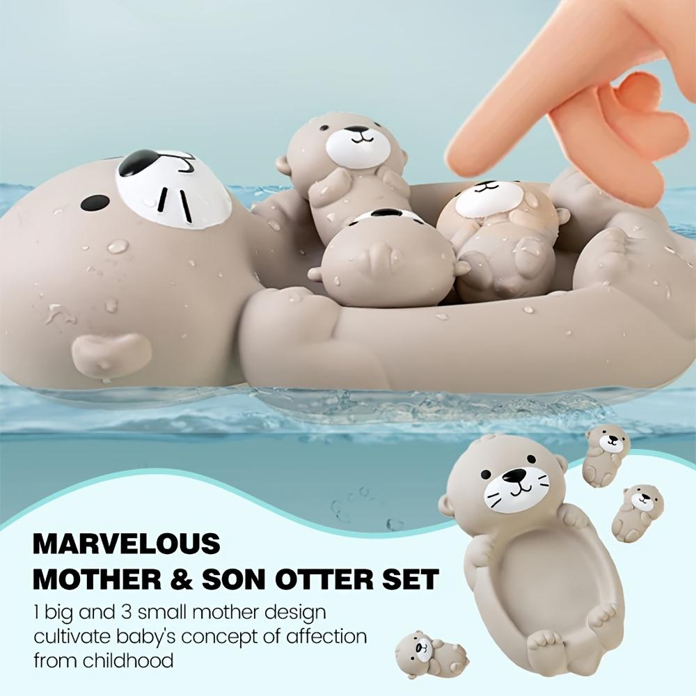 Cute Otter and Seal Silicone Bath Toys - Children's Safe and Durable Water Play Set with Floating Animals - Perfect Gift for Kids